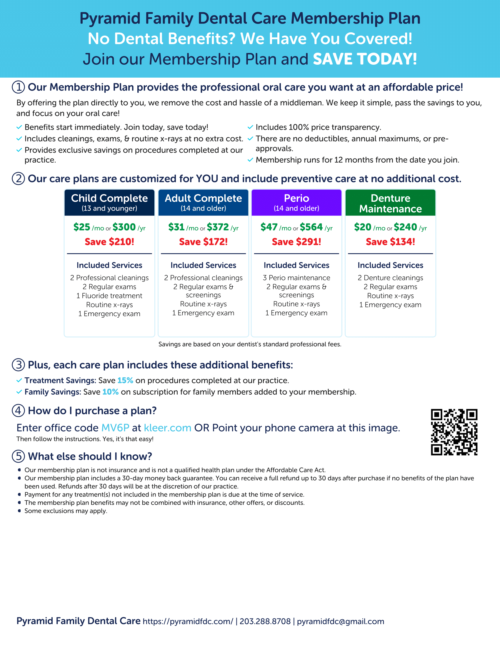 Pyramid Family Dental Care Membership Plan Pyramid Family Dental Care Membership Plan